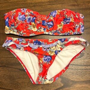 Gianni Bini Floral Bikini Ruffle Swimsuit